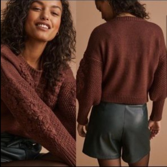 Anthropologie NWT Textured Floral Sweater Size M.***Coming soon*** - Picture 4 of 8